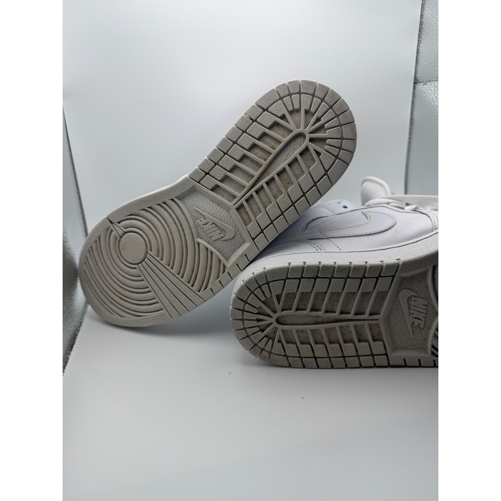 Nike Air Jordan 1 Mid Triple White Leather Sneakers 554724-130 Mens Size 8 - Picture 10 of 12